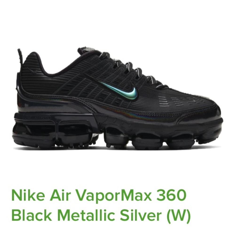 NIKE Air VaporMax 360 Black Metallic Silver (W)